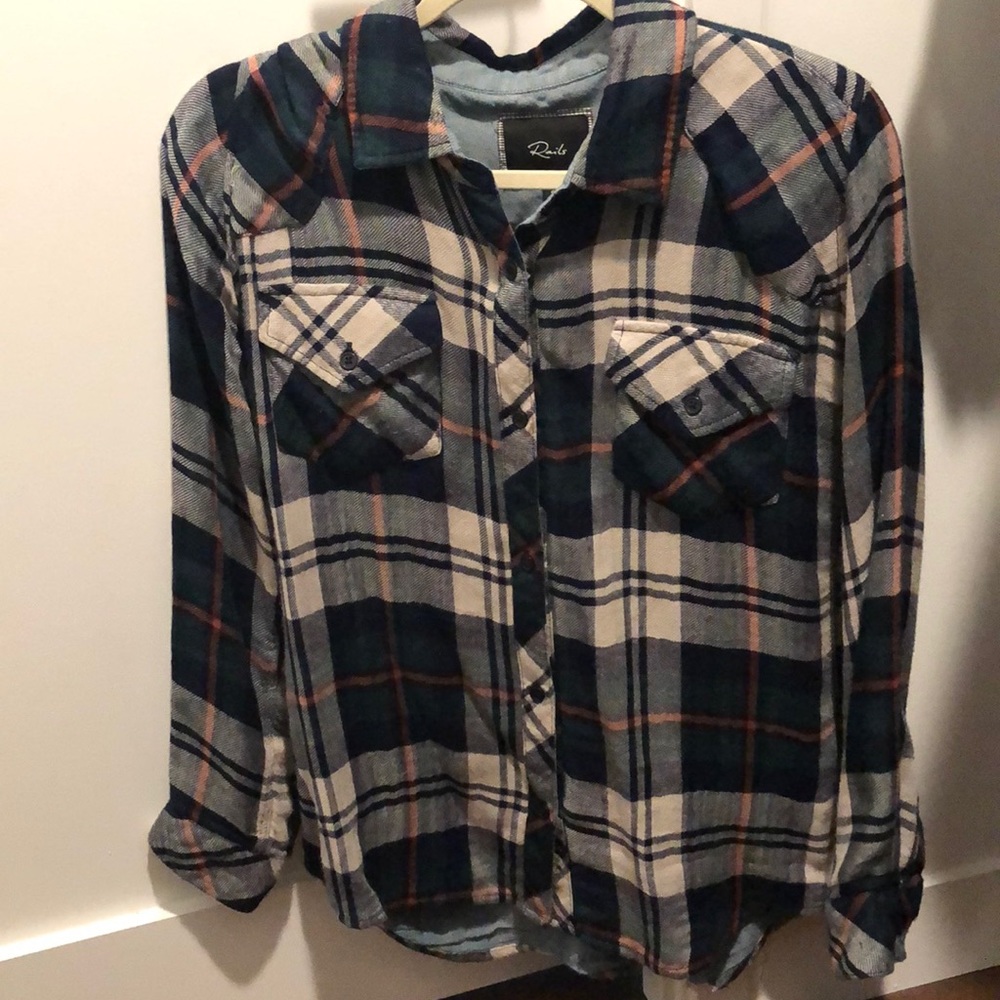 Rails Plaid Button-Front Long-Sleeve Shirt - Picture 2 of 5